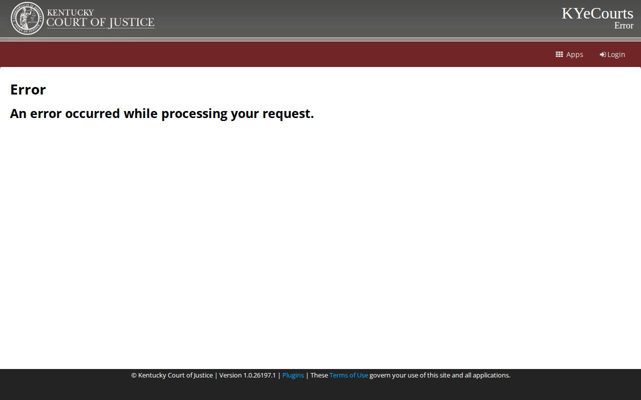 Kentucky CourtNet search for Trigg County court cases