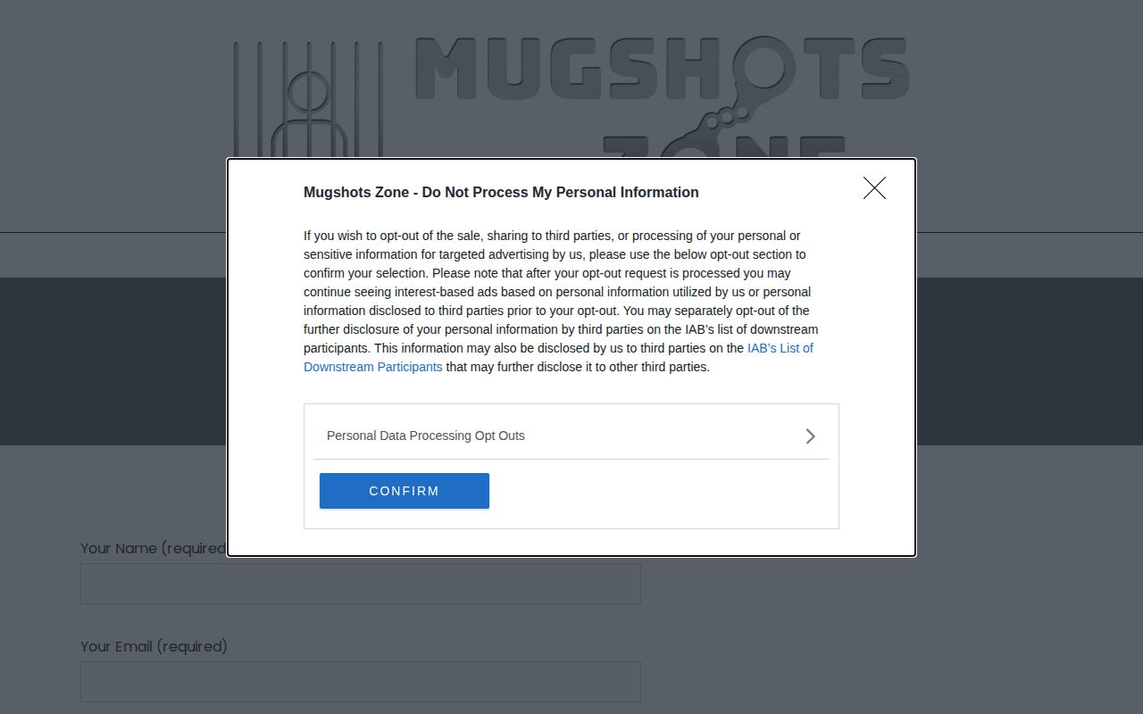 Generic third-party contact page reviewed for Trigg County records